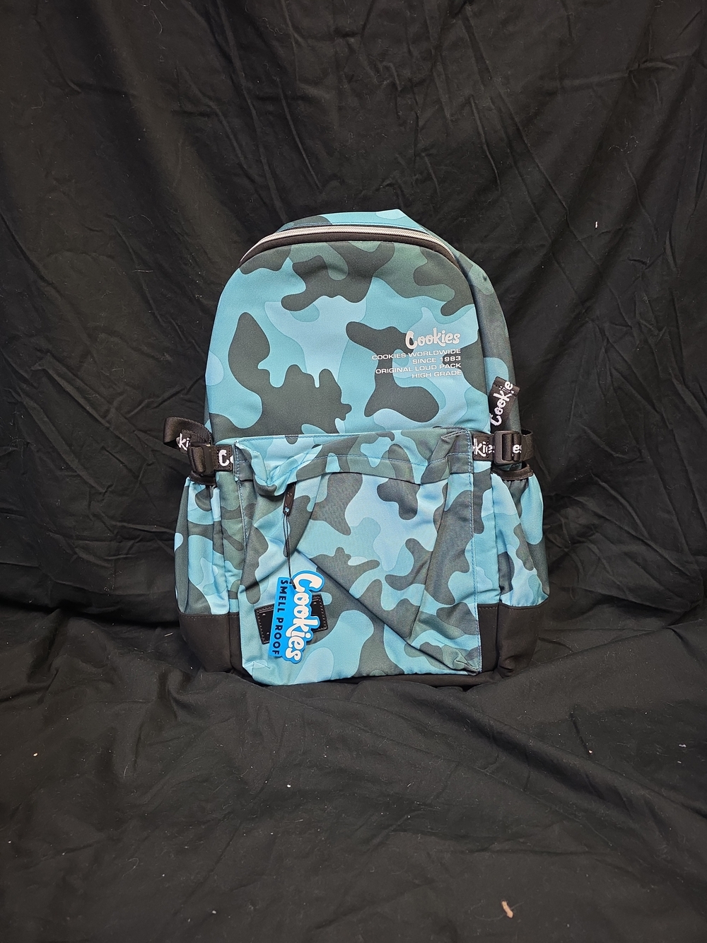 Cookies Blue Camouflage Men's Backpack with Multiple Compartments